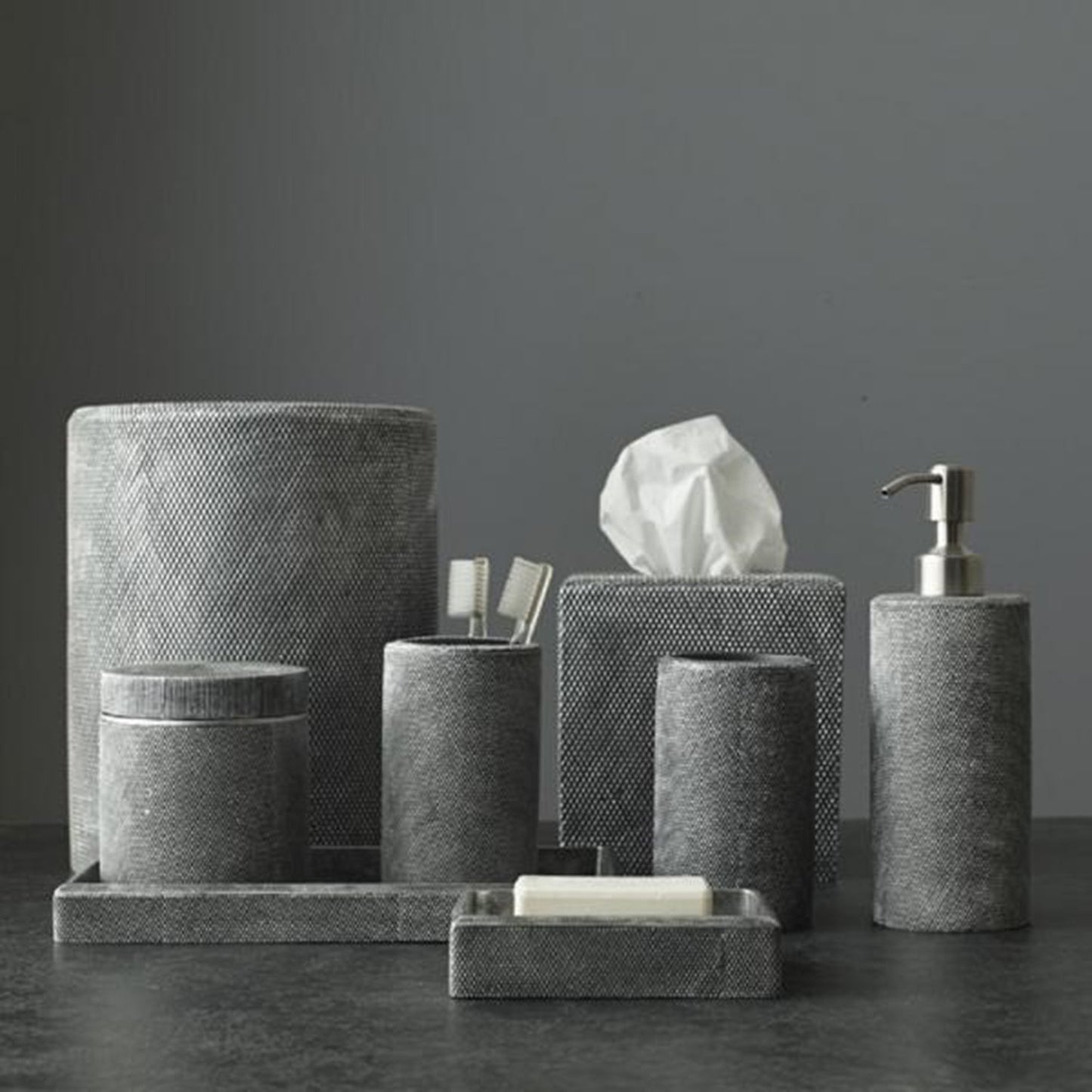 Kassatex Mesh Resin Toothbrush Holder - Dark Grey - AMH-TBH - Jashanmal Home