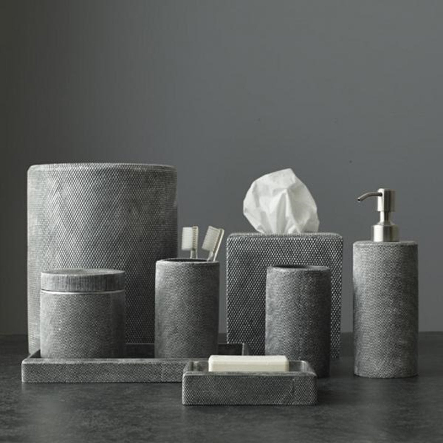 Kassatex Mesh Resin Toothbrush Holder - Dark Grey - AMH-TBH - Jashanmal Home
