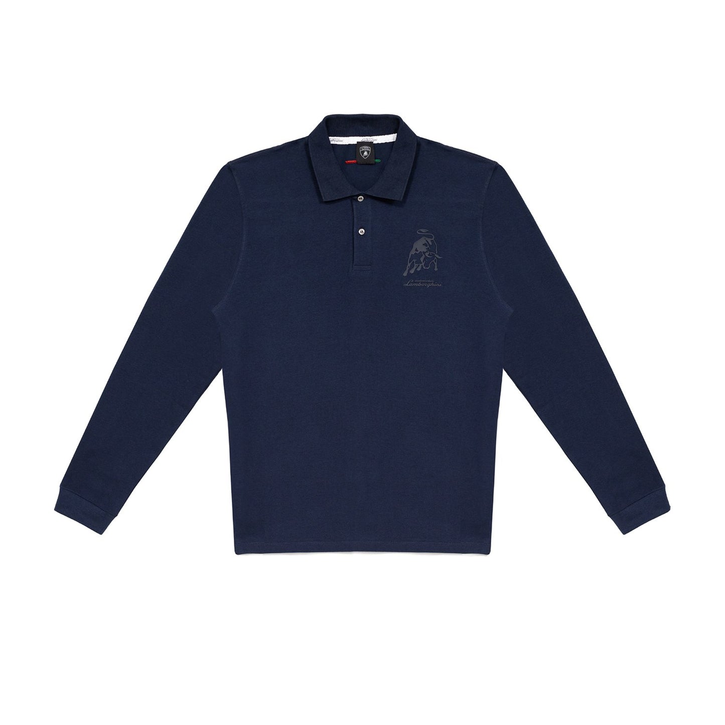 Lamborghini 3D Bull Logo Patch Polo T-Shirt - Navy - B3XUB7PA30260240 240 M