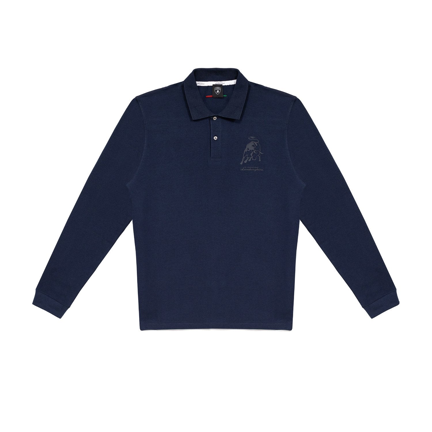 Lamborghini 3D Bull Logo Patch Polo T-Shirt - Navy - B3XUB7PA30260240 240 M