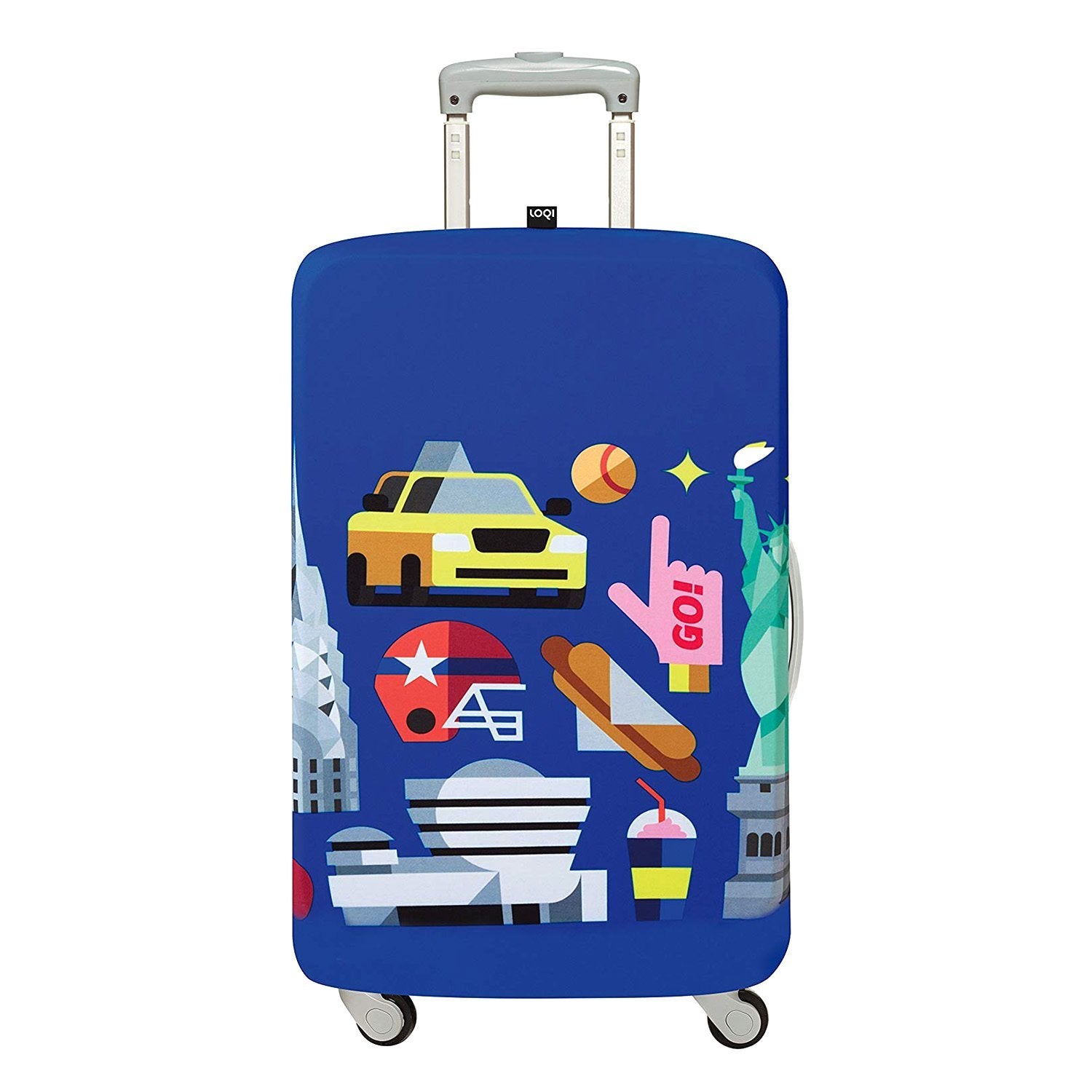 Loqi Artist Hey Studio New York Luggage Cover - Dark Blue, Small - LS.HEY.NY - Jashanmal Home