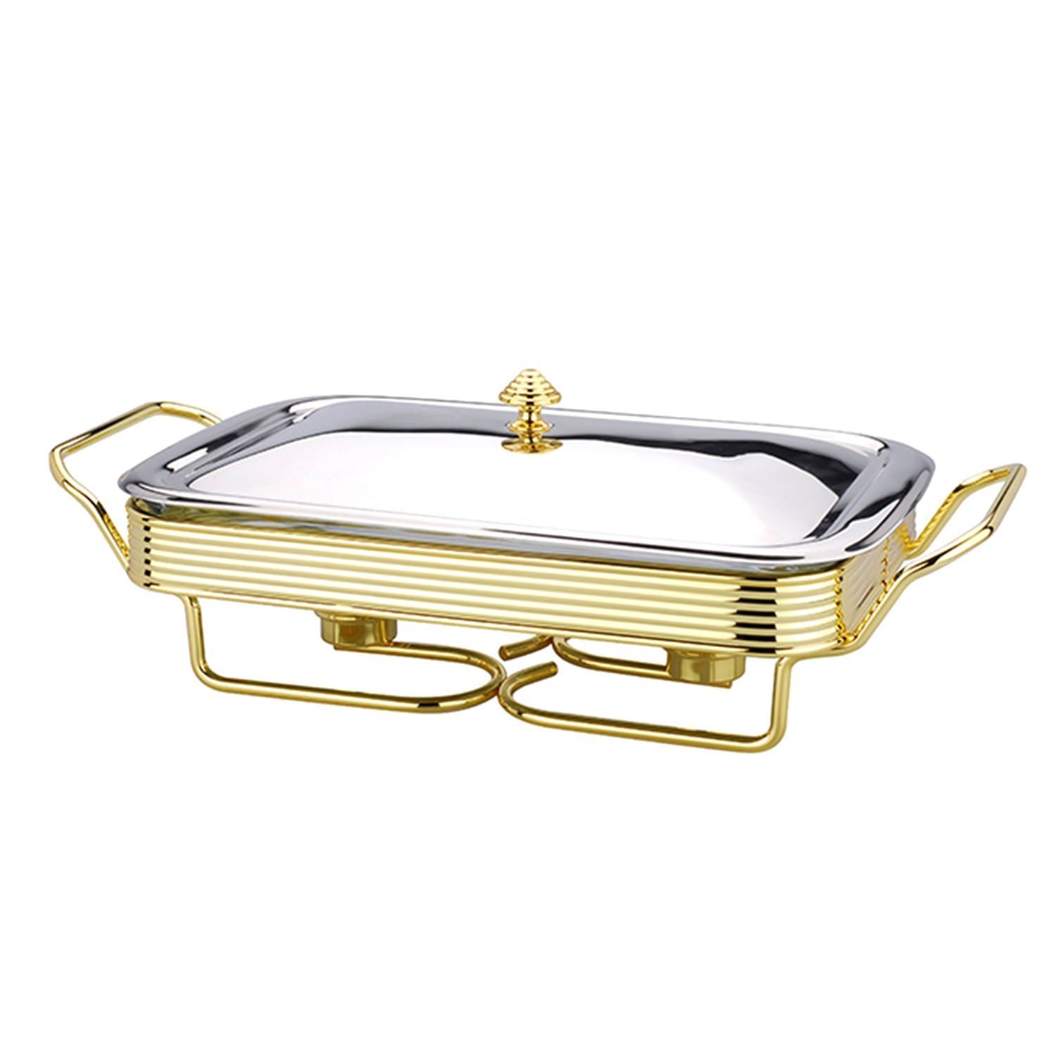 REGENT FOLIO RECTANGULAR WARMER 3L - SILVER AND GOLD - 34313/G