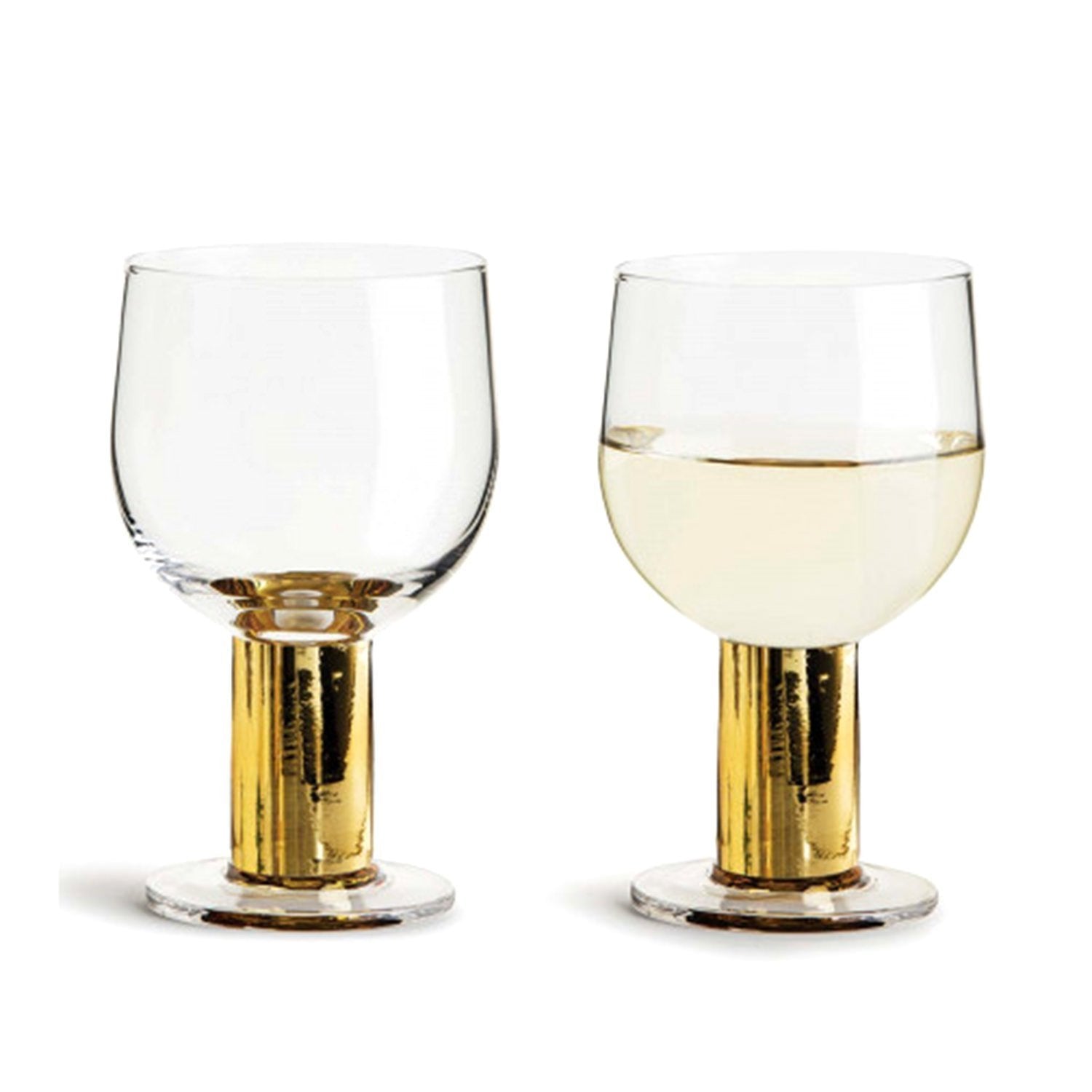Sagaform Glass Set of 2 - Clear and Gold, 220 ml - SA5009120 - Jashanmal Home