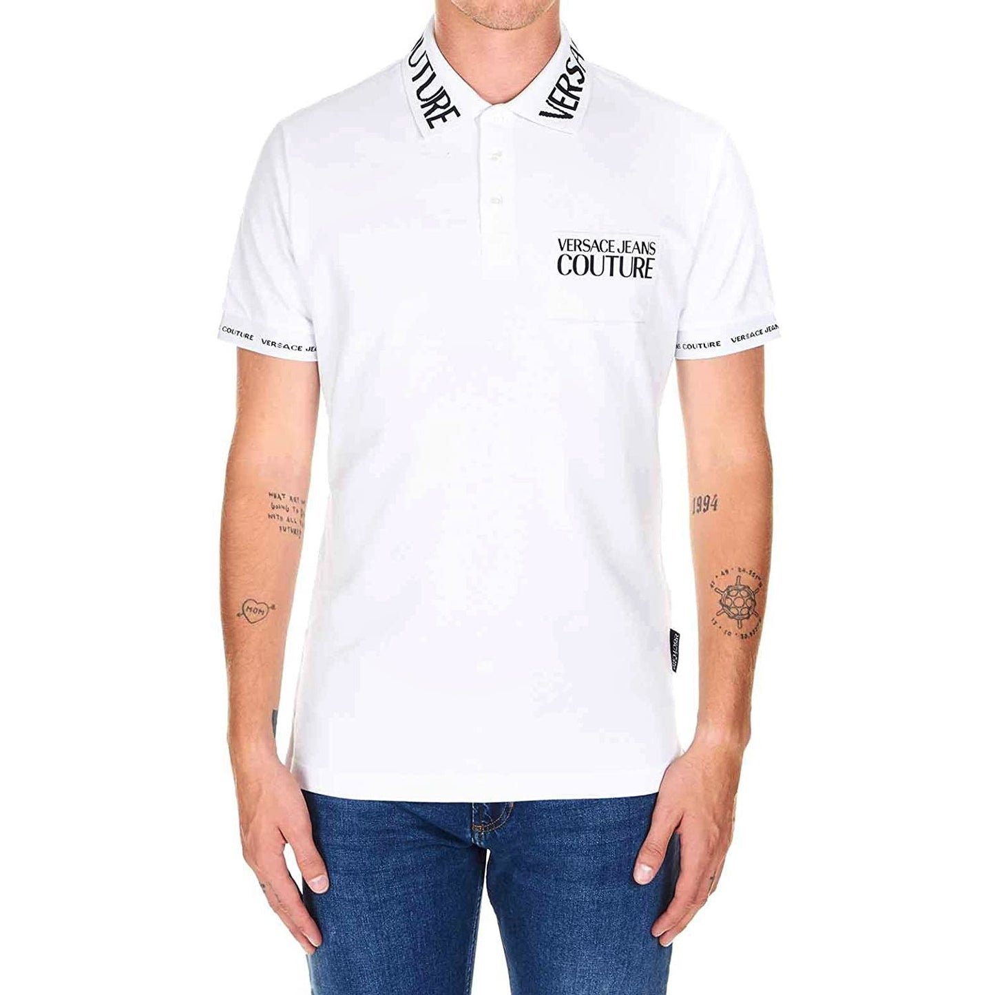 Versace Autumn Winter 19 Polo T-Shirt - White - B3GUB72136571003 3 50