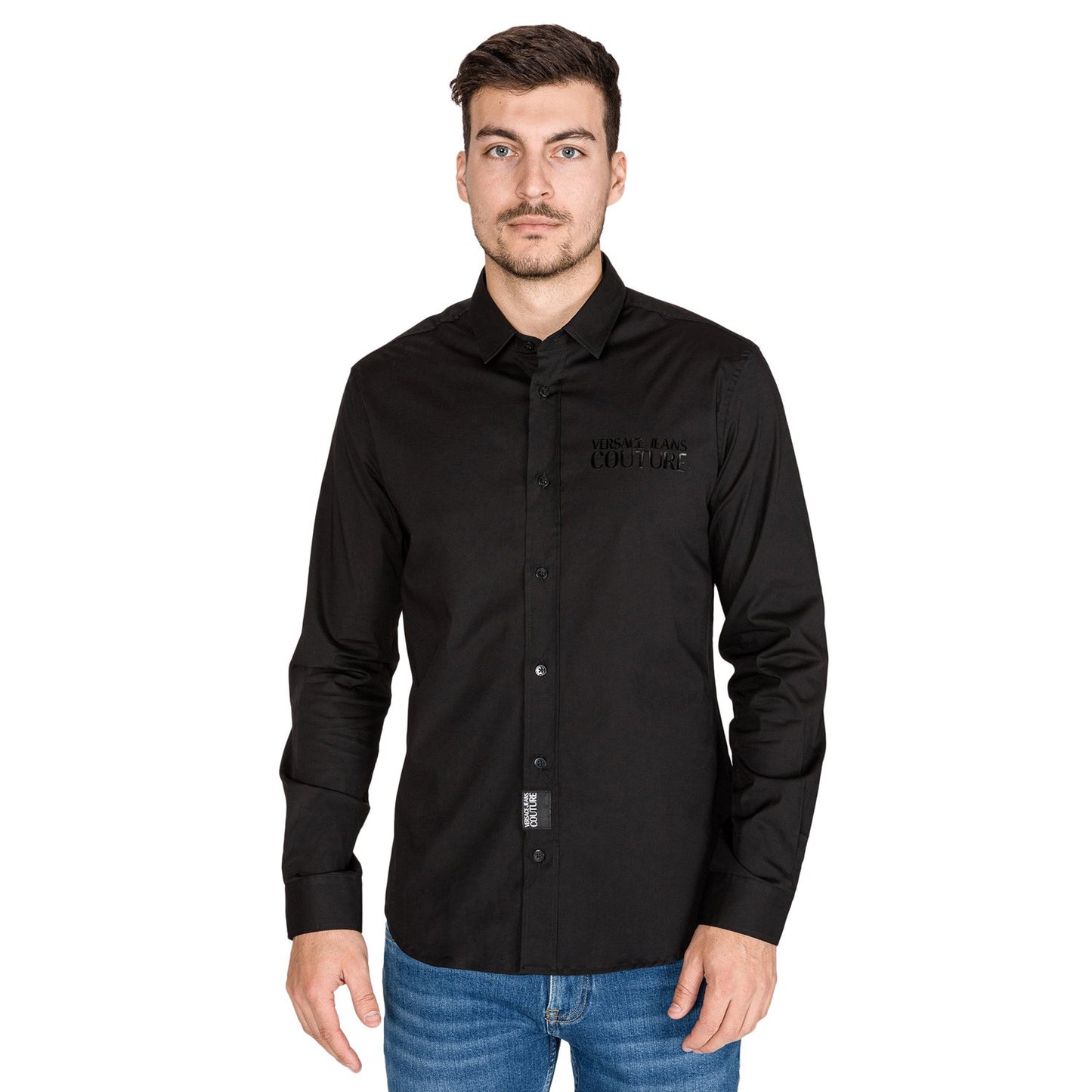 Versace Glossy Logo Shirt - Black - B1GUB6S030205899 899 50